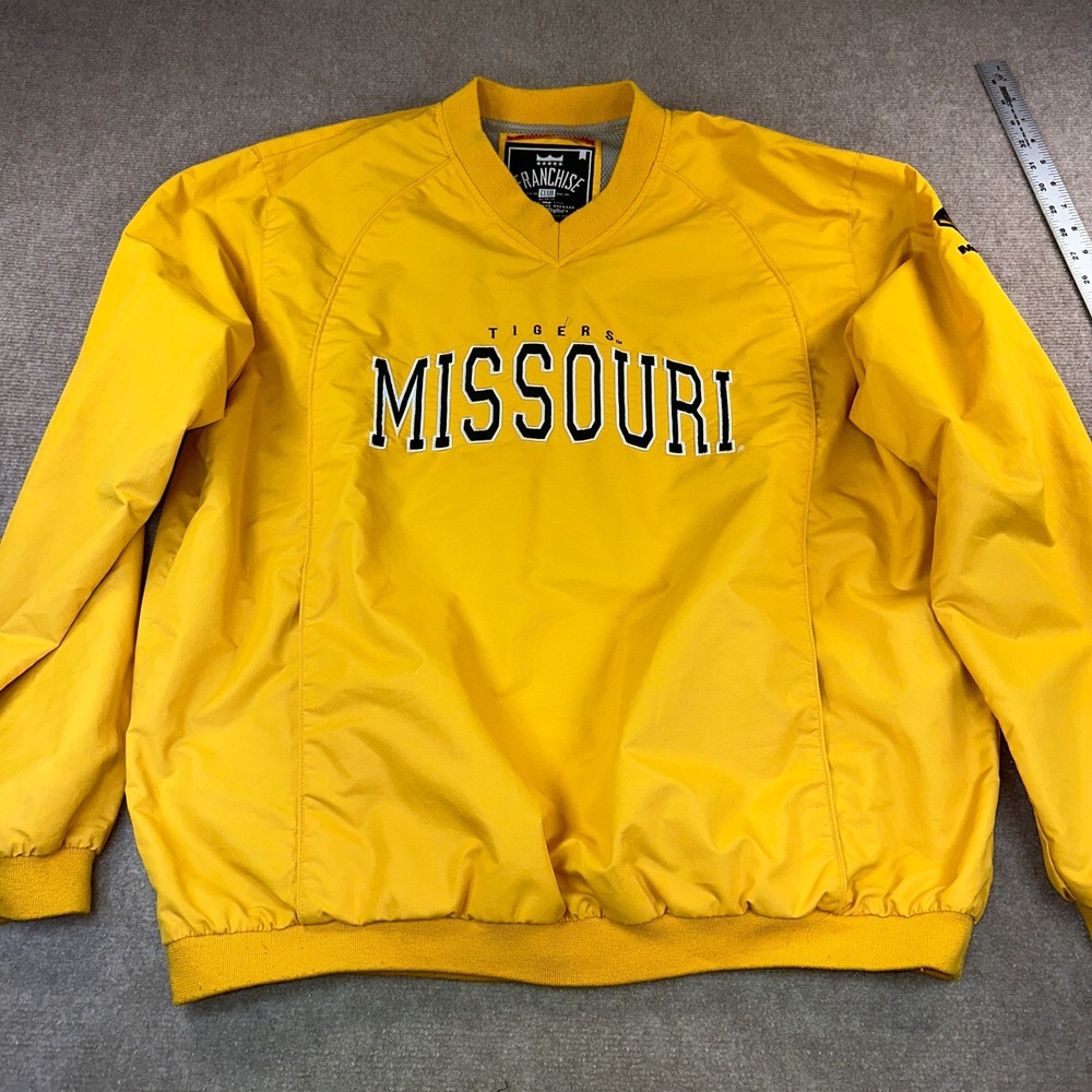 Franchise Club Missouri Tigers Mizzou V-Neck Windshirt Gold Large NCAA Pullover